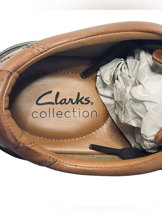 Men’s Clarks Tan Leather Casual Shoes Size 8 Classic timeless comfortable NWB main image 9